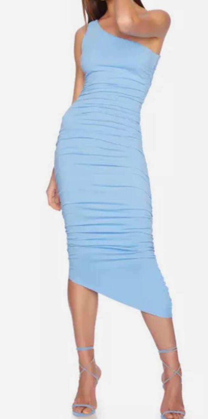 Susana Monaco - One Arm Gathered Dress in Cobalt blue small NWT ($218)